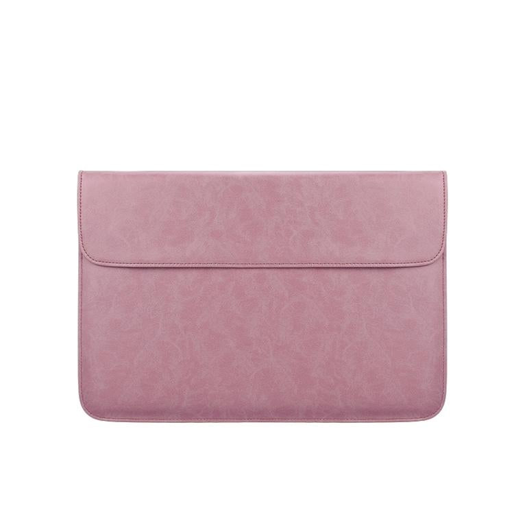 V562-F8900BL-202504022101-00 Horizontal Magnetic Leather Laptop Inner Bag - Invisible Buckle - Pink - Image 1