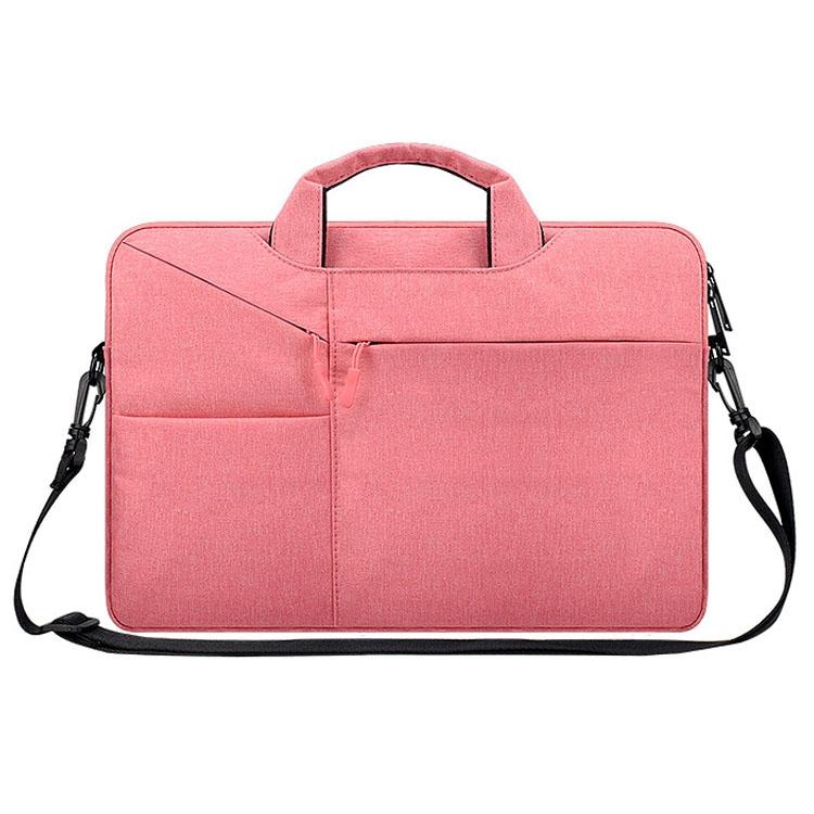 V562-F9025BL-202502281825-00 15.6 Inch Laptop Handbag With Hidden Strap And Suitcase Belt - Waterproof And Tear-Resistant - Pink - Image 1