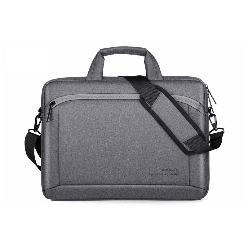 V562-GD8242GO-202502281831-00 Portable 15 Inch Laptop Leather Handbag For Business Briefcase - Dark Grey - Image 1