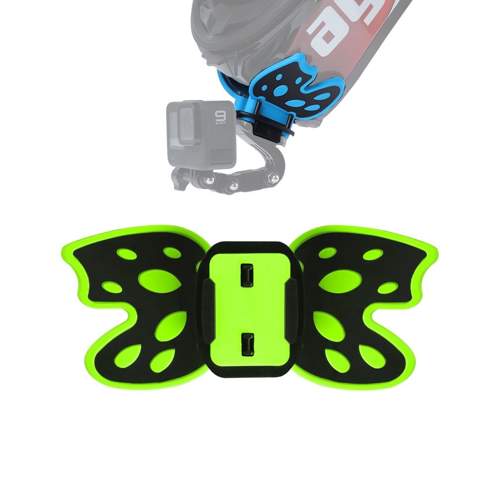 V562-GY2931ACD-202502241750-00 Gopro Helmet Mount Adapter - Butterfly Design - Fluorescent Green - Image 1