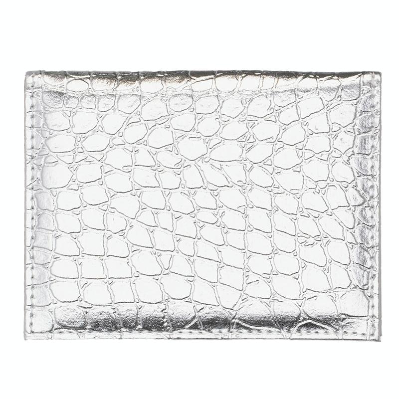 V562-H1034421950DBT-202503280210-00 Pu Crocodile Pattern Card Holder Fits Cdc Documents - Silver - Image 1
