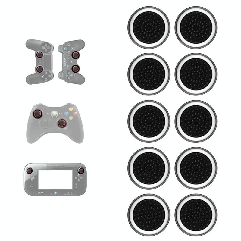 V562-H1067362060DBT-202504182006-00 10-piece Luminous Gamepad Button Caps for Ps5 / Ps4 / Ps3 / Xbox one / 360 / Pro / Series x / s - Black White Circle - Image 1