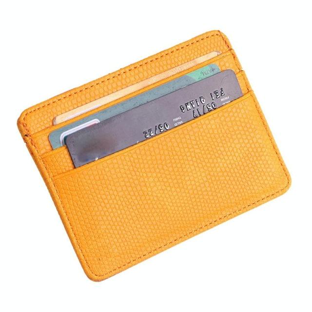 V562-H107569840DBT-202503280310-00 Lizard Pattern Pu Leather Card Holder Compact Bank Card Set - Yellow - Image 1