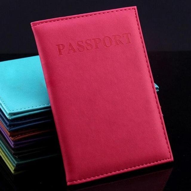 V562-H108197860DBT-202503281947-00 Travel Passport Cover Faux Leather Holder - Rose Red - Image 1