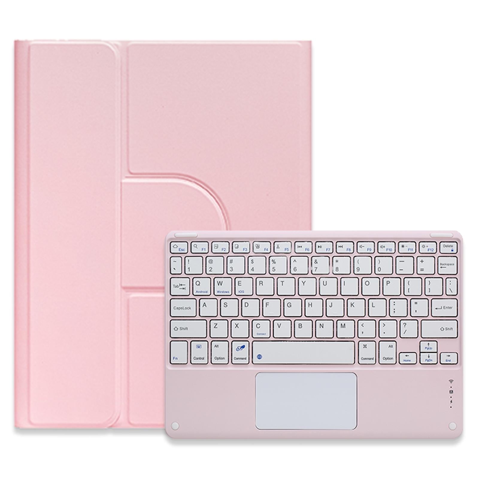 V562-H309430500ADE-202504291946-00 360 Degree Rotatable Bluetooth Keyboard Leather Case With Touchpad - Square Button - Pink - For Ipad 10Th Gen 10.9 2022 - Image 1