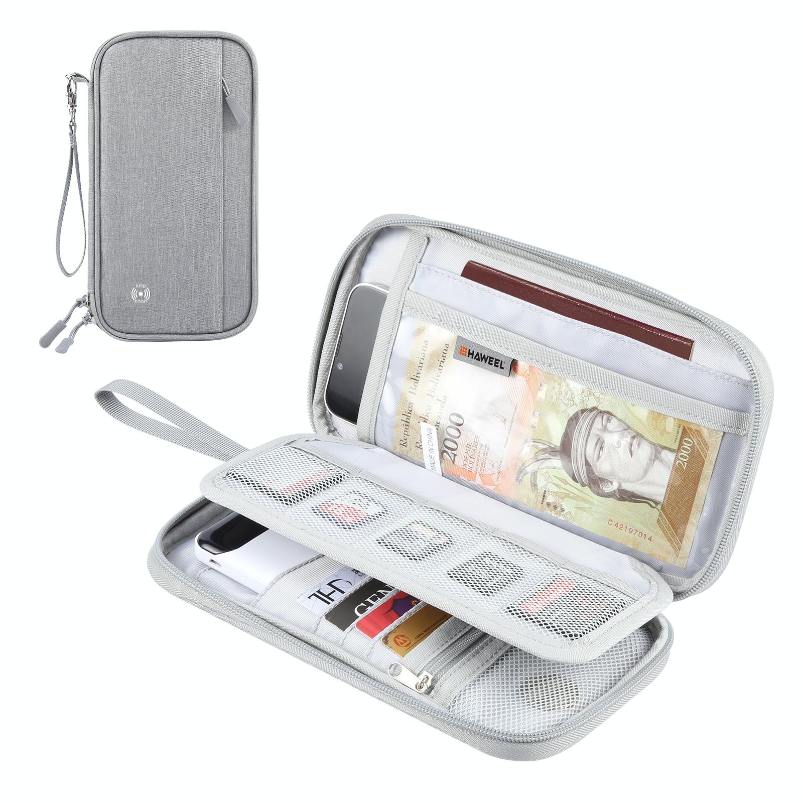 V562-H3207LWH-202503281959-00 Clutch Bag For Passports Cards & Documents Grey - Image 1