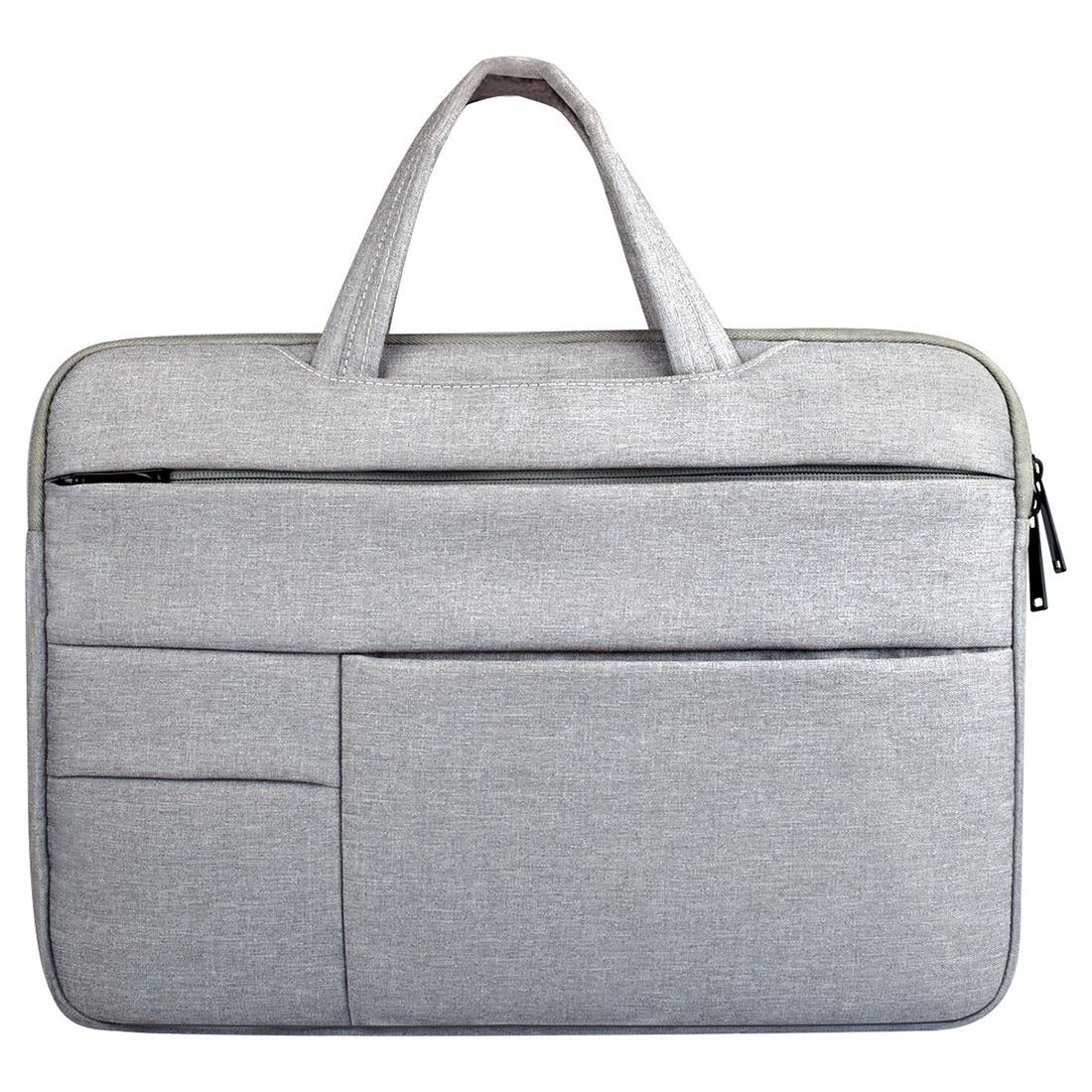 V562-H3756CH-202502282031-00 15.6 Inch Laptop Tablet Bag with Multiple Pockets and Soft Oxford Cloth Handle - Grey - Image 1