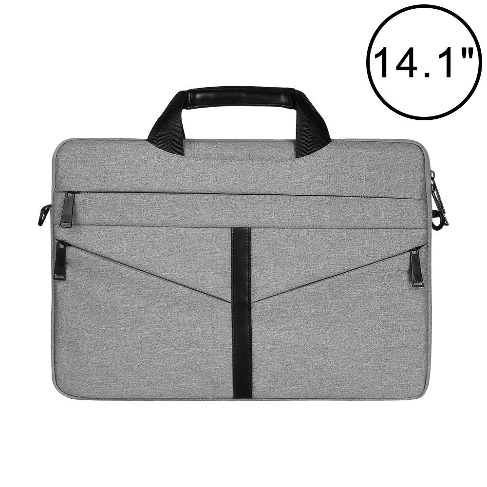 V562-HL1070BL-202502282210-00 Stylish Zipper Laptop Bag with Shoulder Strap - Durable & Breathable - Light Grey - Image 1