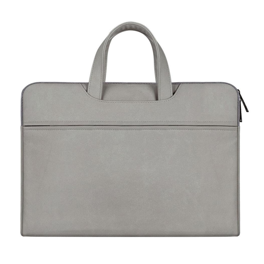 V562-HL3325BL-202502281820-00 Waterproof Portable One-shoulder Handbag for 15.6 Laptops with Hidden Zipper and Suitcase Belt - Light Grey - Image 1