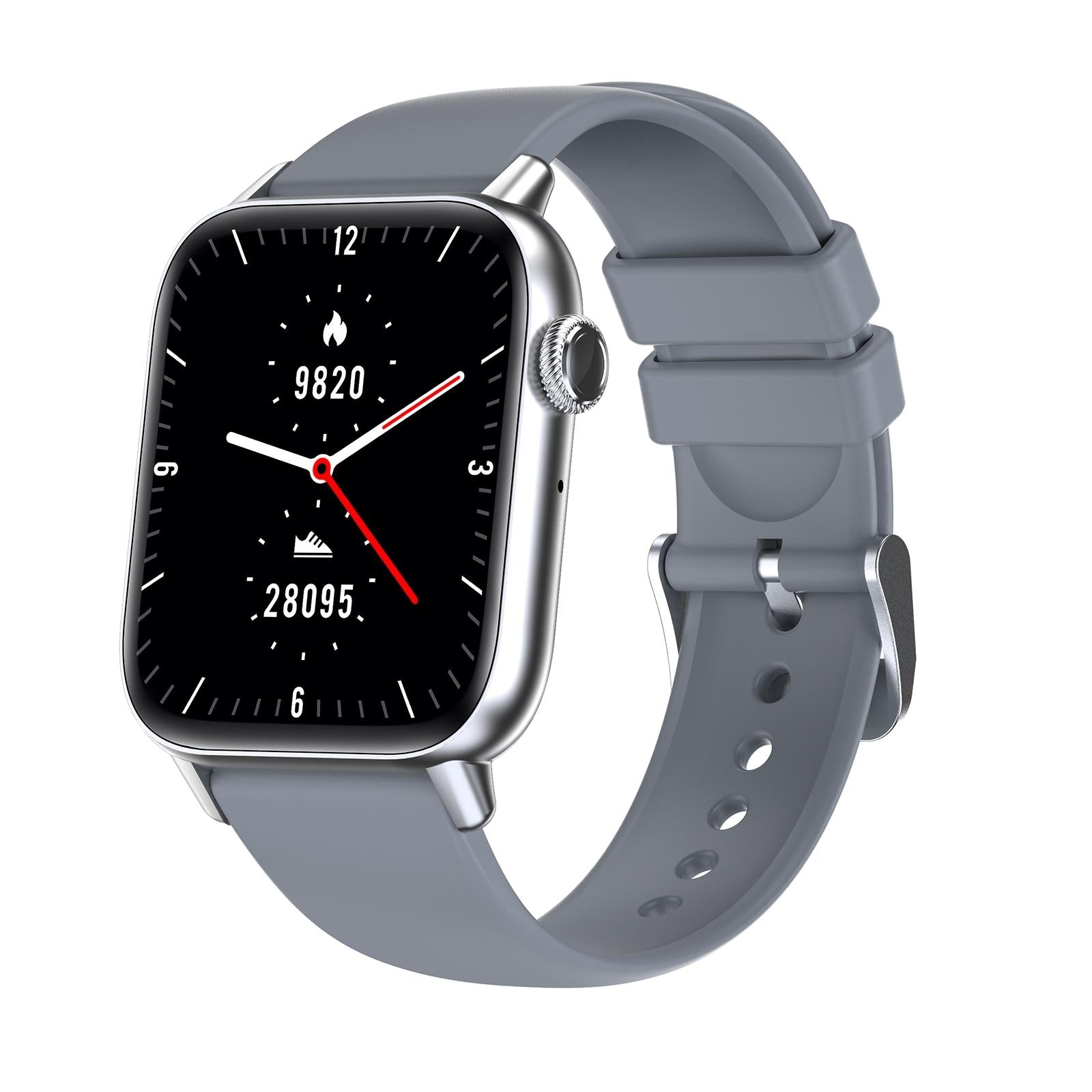 V562-I102742600ADE-202504252053-00 1.83 Inch Bt5.2 Smart Sport Watch Support Sleep / Heart Rate / Blood Oxygen / Temperature / Blood Pressure Health Monitor - Silver + Grey - Image 1