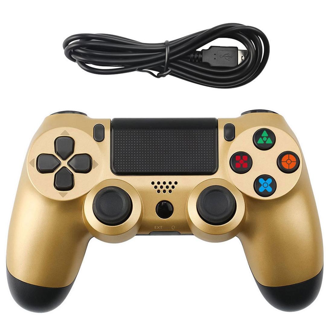 V562-J4701TN-202504181936-00 Ps4 Wired Gamepad Controller with Snowflake Buttons - Gold - Image 1