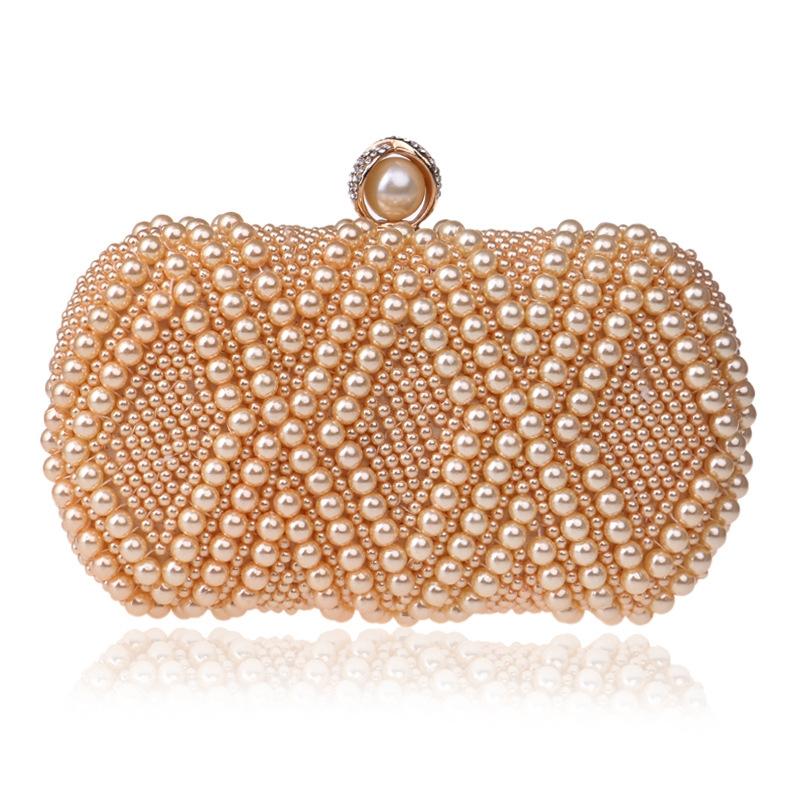 V562-JC4692BCC-202502272026-00 Party Pearl Handbag Women Fashion Crossbody For Banquets & Events - Champagne Gold - Image 1