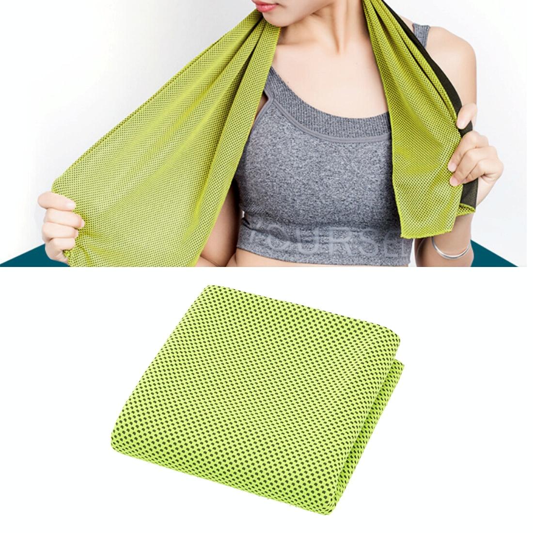 V562-M1163GO-202503072225-00 2-pack Enduring Ice Towels - Microfiber Fabric 30*100cm - Ideal for Gym and Sports - Green - Image 1