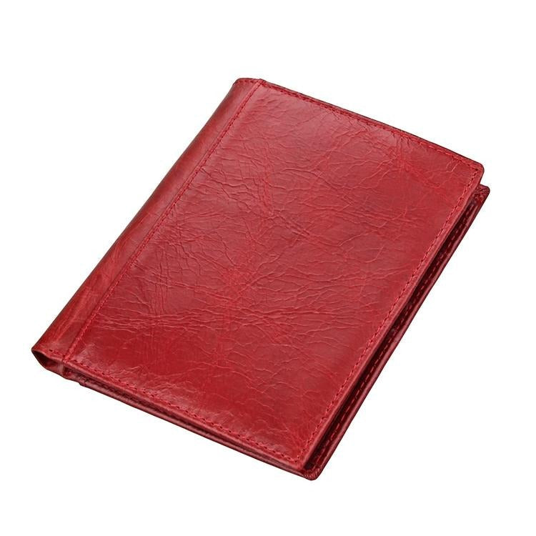 V562-R2866BCC-202503281953-00 Leather Rfid Passport Wallet - Multi-function - Red - Image 1