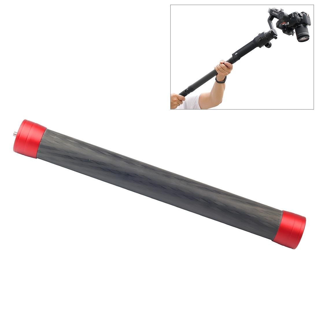 V562-R834UP-202505211912-00 35cm Carbon Fiber Monopod Extension for Gimbal - Red - Image 1