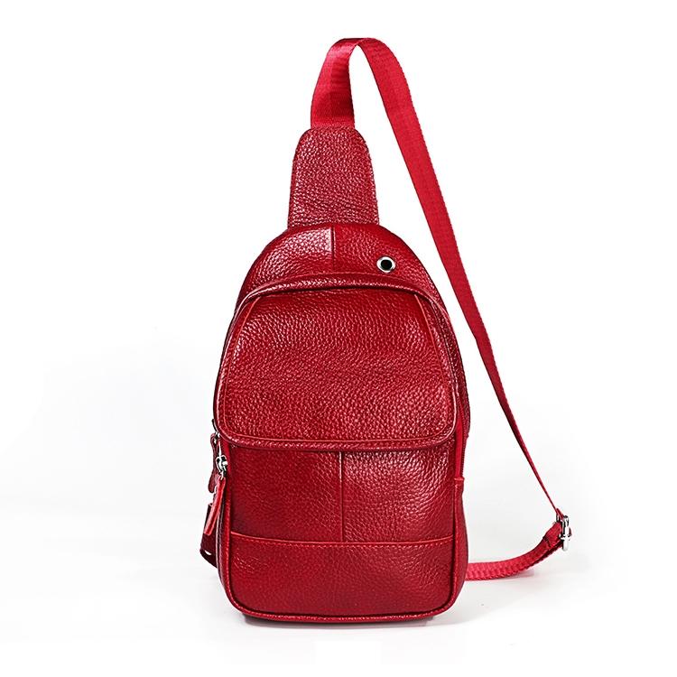 V562-R8410BCC-202505191705-00 Men Litchi Texture Full Grain Cowhide Crossbody Bag - Red - Image 1