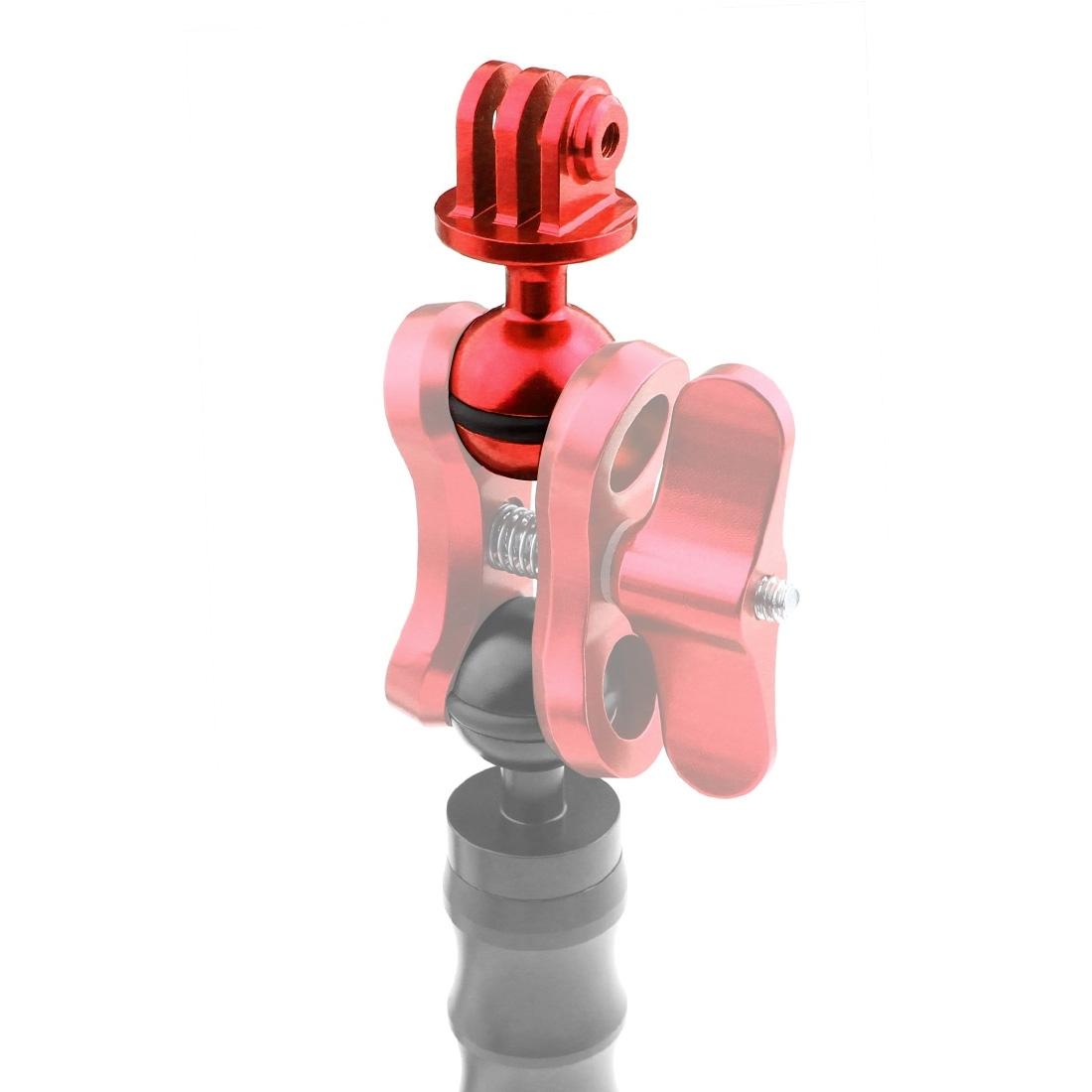 V562-R942UP-222055-00 Aluminum Ball Head Adapter for Gopro Insta360 Dji Action Cameras - 2.5cm Diameter - Red - Image 1