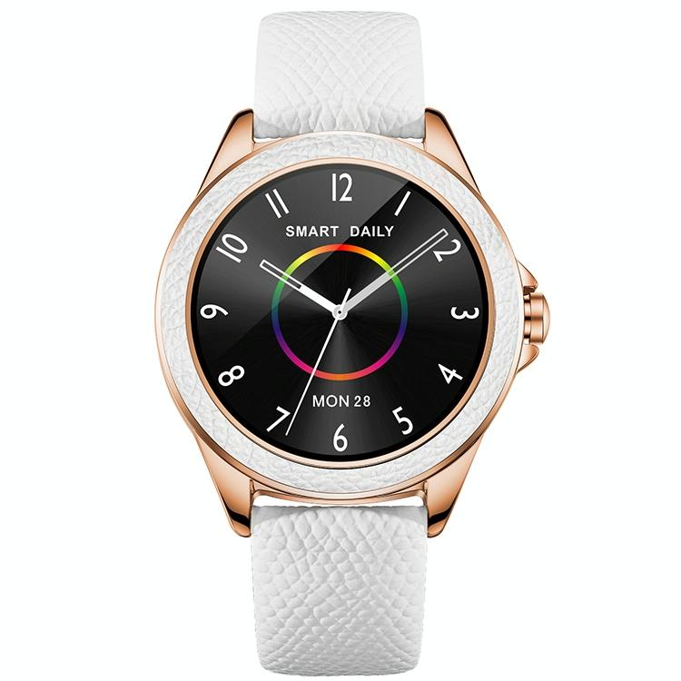 V562-S1476AC-202504252021-00 Glitter Leather Strap Fashion Smart Watch For Women Support Heart Rate Monitoring & Pedometer & Sleep Monitoring & Calories Silver - Image 1