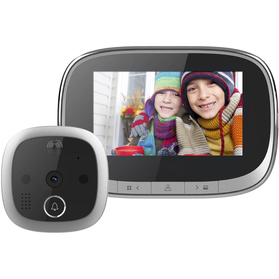 V562-S6392DW-202505231448-00 4.3 Security Door Viewer With 1.0Mp Camera Motion Detection Night Vision & Music - 145 Degree Wide Angle & Tf Card - Black - Image 1