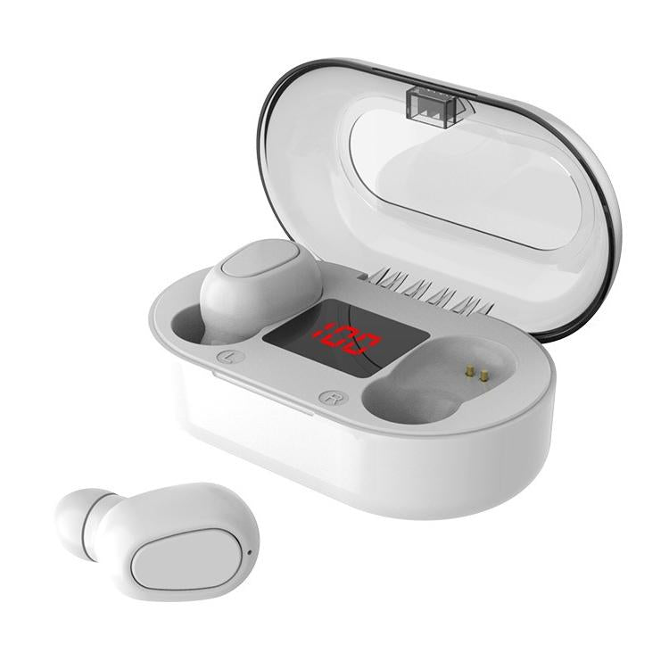 V562-W7562D6PI-202505261753-00 Wireless Bluetooth 5.0 Earphones with 9d Sound & Charging Box - White - Image 1