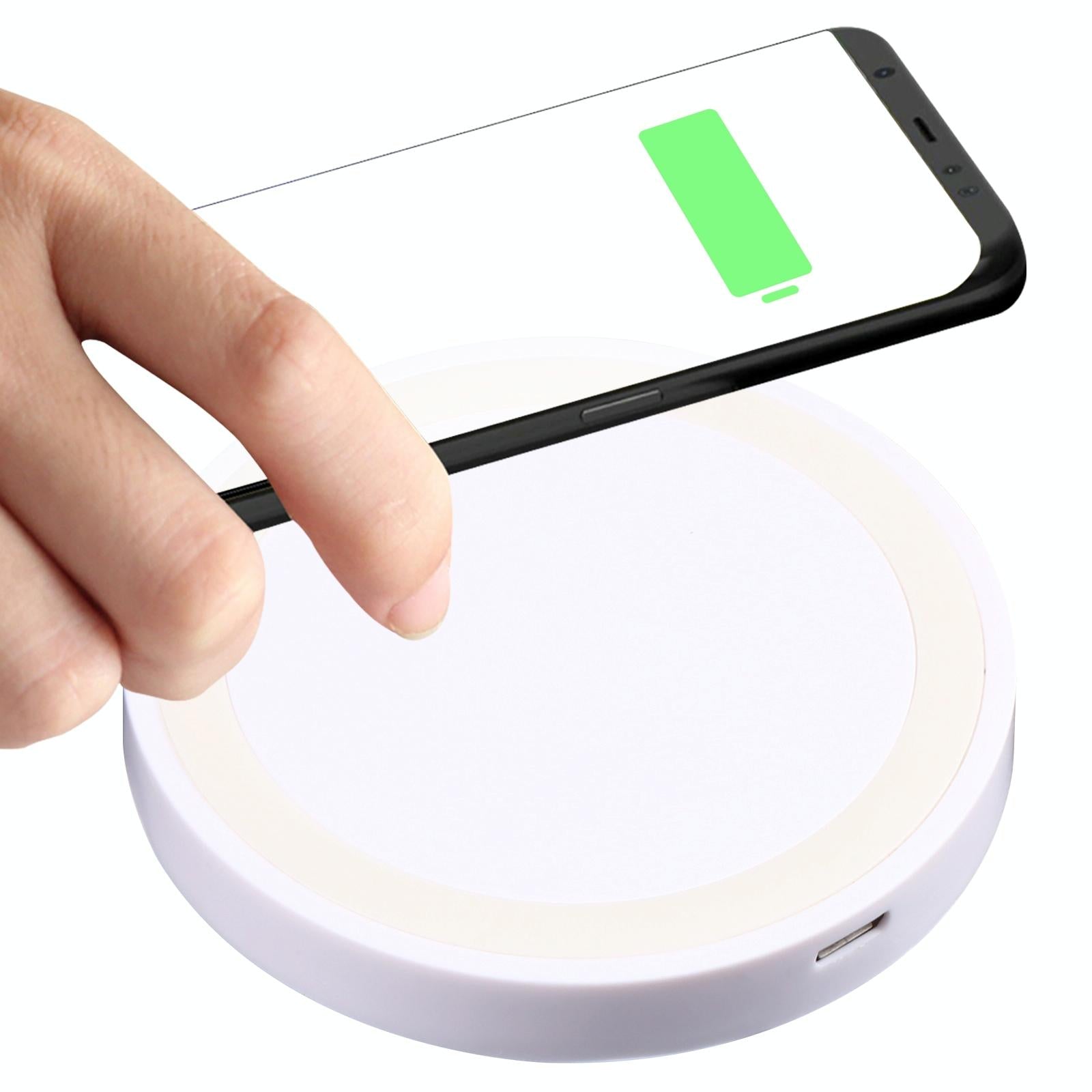V562-W9983-SCS-S-202504211925-00 Universal 5W Round Wireless Charger - White - Image 1