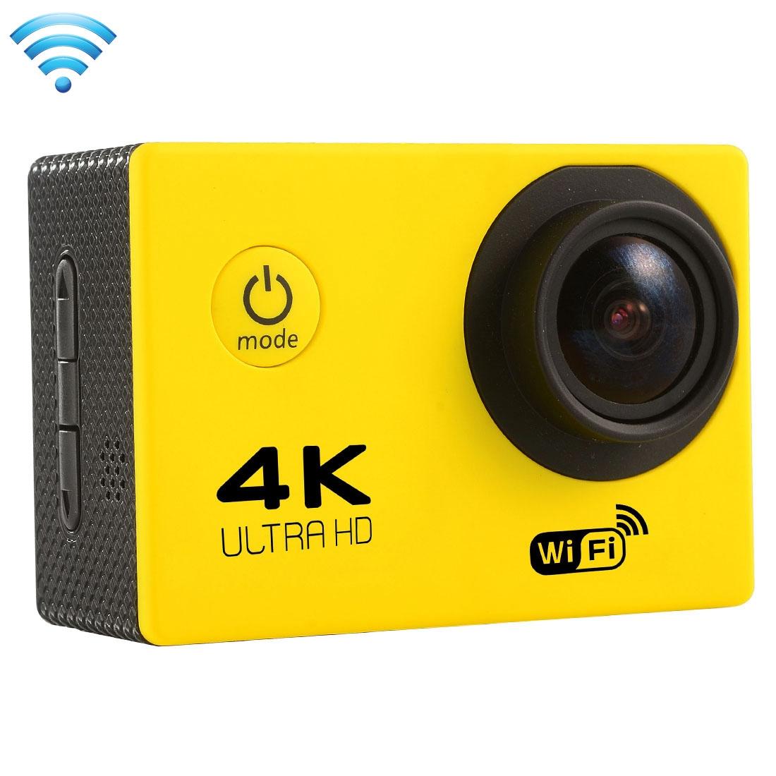 V562-Y7800ACD-202502241350-00 170 Degree Wide Angle Wifi Action Camera with Waterproof Case - Supports 64gb Micro Sd - Yellow - Image 1
