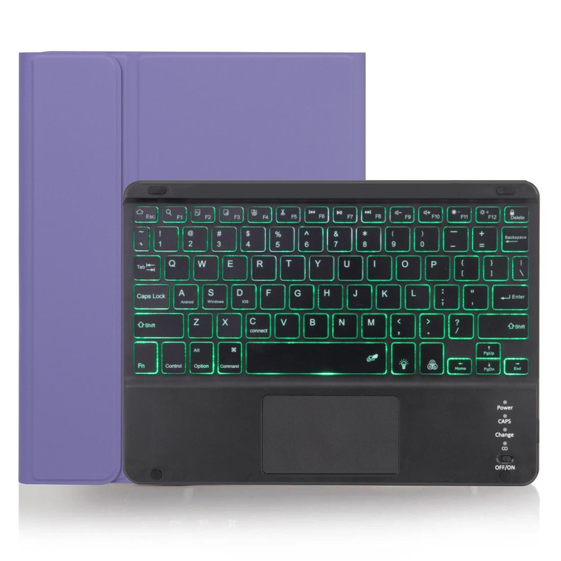 V562-ZL7120ORPI-202504291812-00 Detachable Bluetooth Keyboard Tablet Case For Ipad Pro 11 With Touchpad Pen Slot & Backlight - Plain Texture - Light Purple - Image 1
