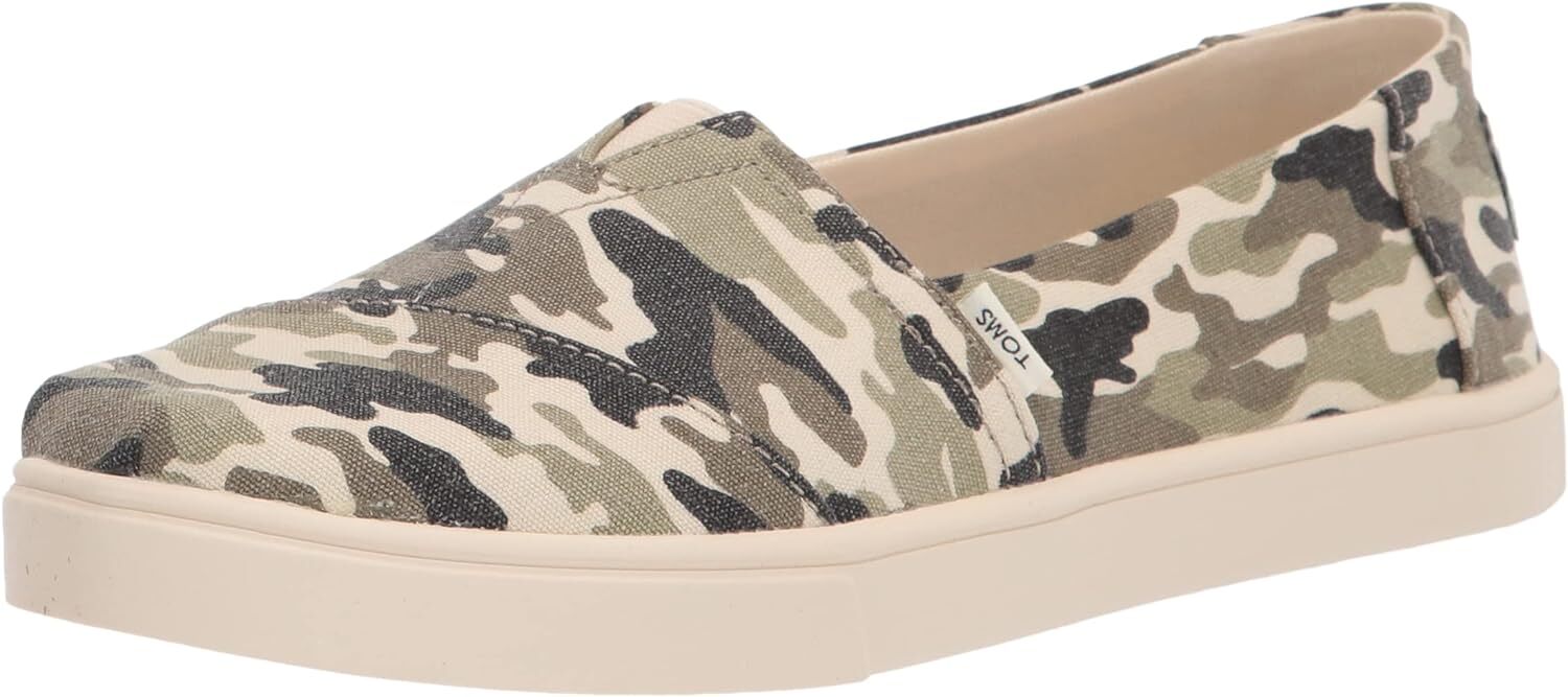 V563-10016779-US9-202505261846-00 TOMS Womens Casual Canvas Slip On Sneakers Shoes Espadrilles - Army Camo Camouflage - US 9 - Image 1