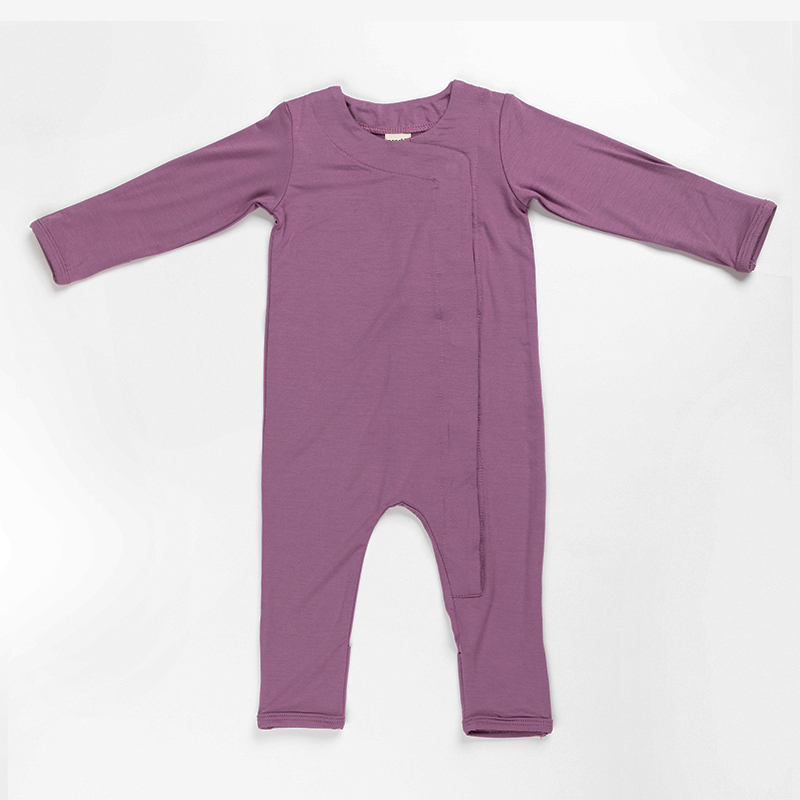 V563-111004013-202503051217-00 Ponchik Babies + Kids - Magnetic Bamboo Body Suit Onesie - Plum - 12-18m - Image 1