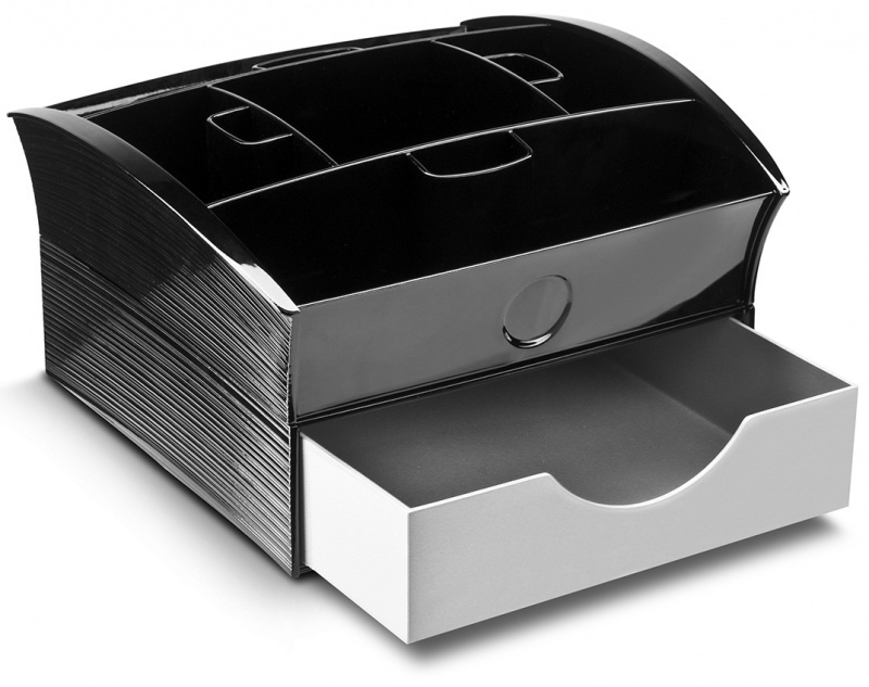 V563-1310-174118-00 CEP Deluxe Tea Coffee Storage Home Office Organiser Distributor Tray - Black - Image 1