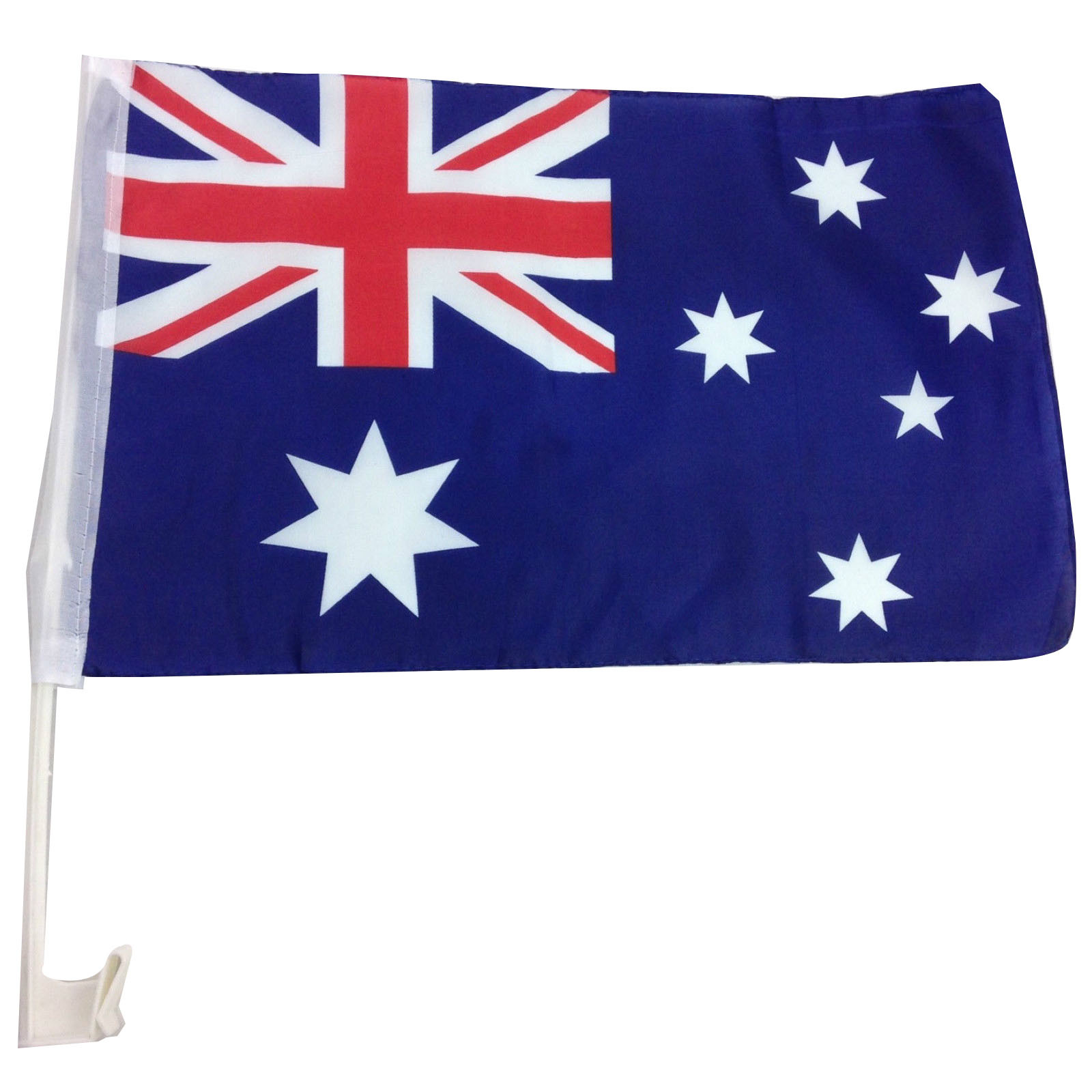 V563-13264-1PK-184409-00 1x AUSTRALIA CAR FLAG with Window Clip Flags Australia Day 30cm x 45cm - Image 1