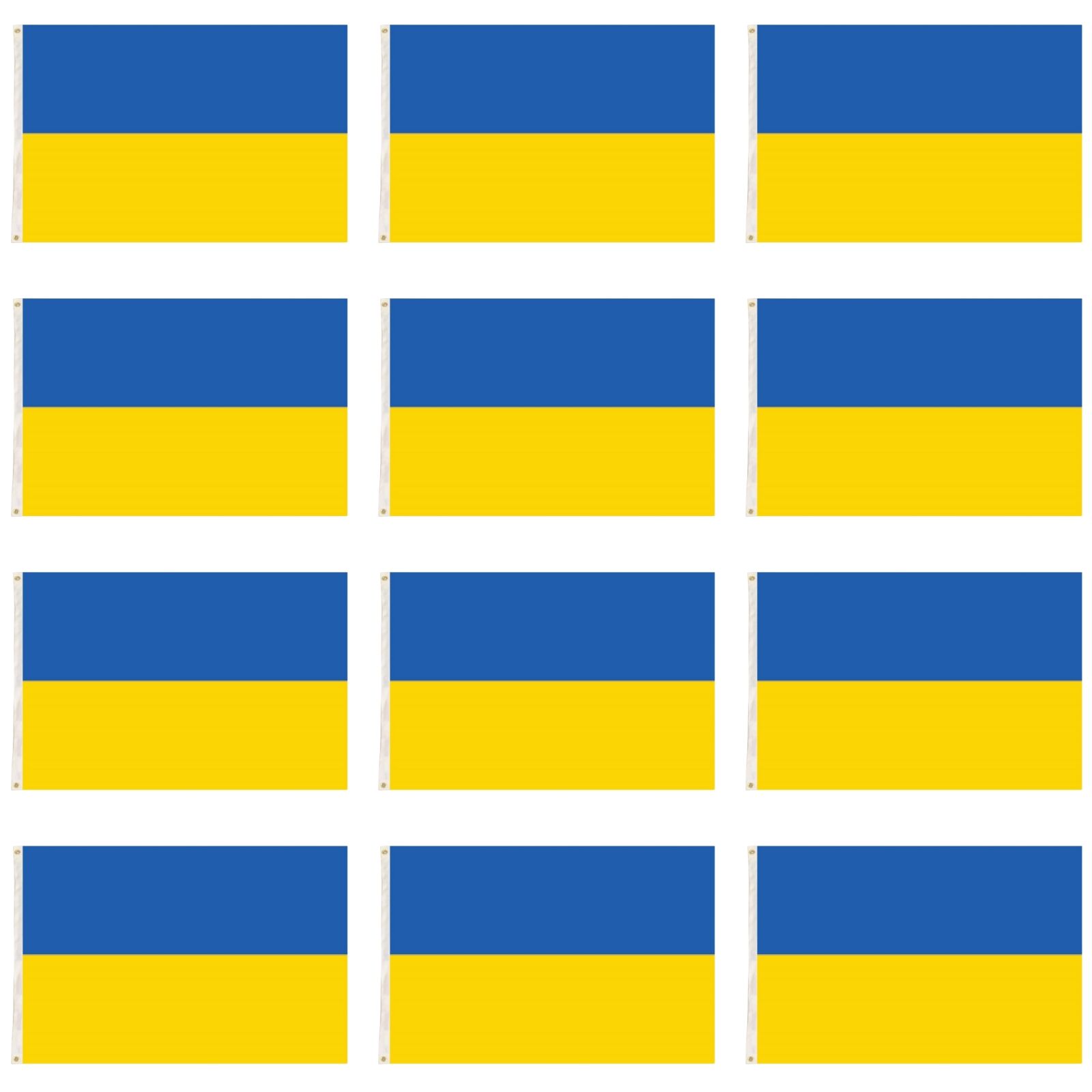 V563-13295_12X-215491-00 12x Ukraine Country Flag Ukrainian Heavy Duty with Metal Eyelets - 150cm x 90cm - Image 1