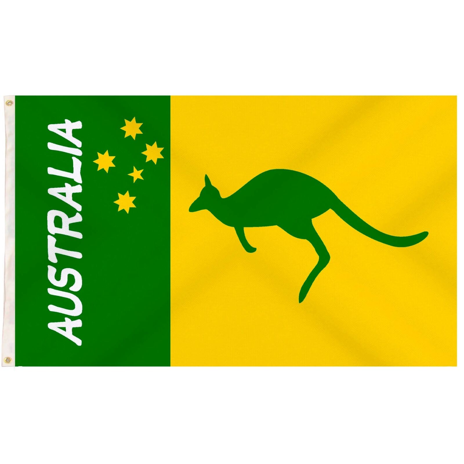 V563-13302-214128-00 Australian Green and Yellow Flag – 90x150cm, Australia Day - Image 1