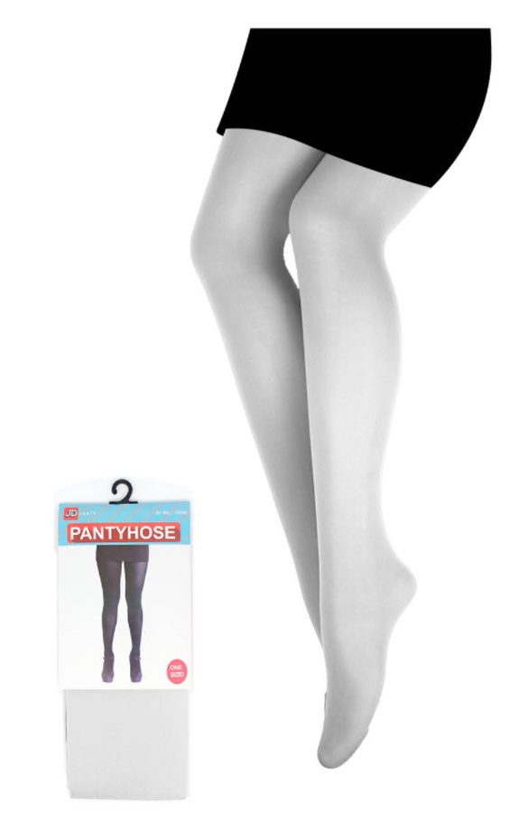 V563-15200-WHT-ONESIZE-185029-00 PANTYHOSE Tights Stockings Hosiery Womens Ladies Plain Colours - White - One Size Fits Most - Image 1
