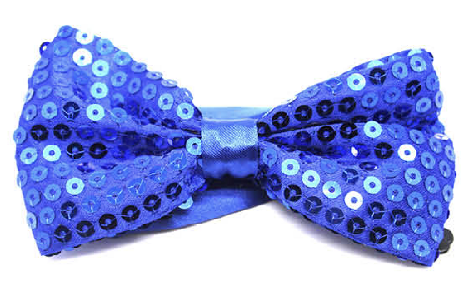 V563-17820-BLU-183487-00 GLITTER SEQUIN BOW TIE Costume Fancy Dress Dance Fancy Shiny Party Bowtie - Blue - Image 1