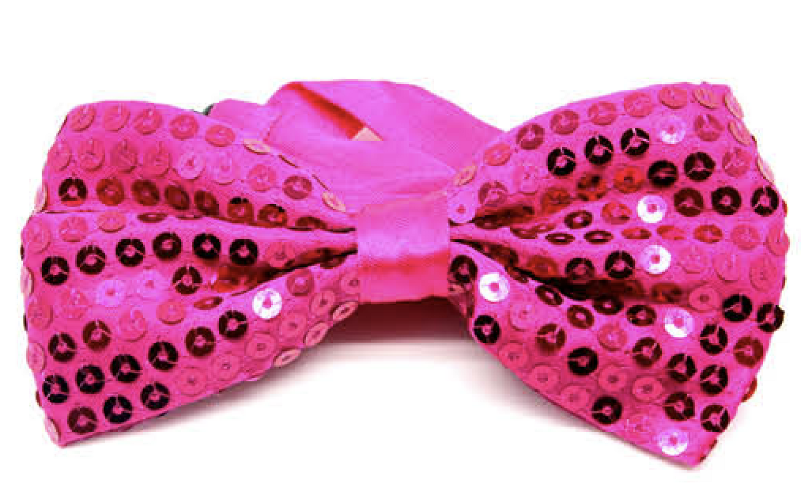 V563-17820-HTPNK-183489-00 GLITTER SEQUIN BOW TIE Costume Fancy Dress Dance Fancy Shiny Party Bowtie - Hot Pink - Image 1