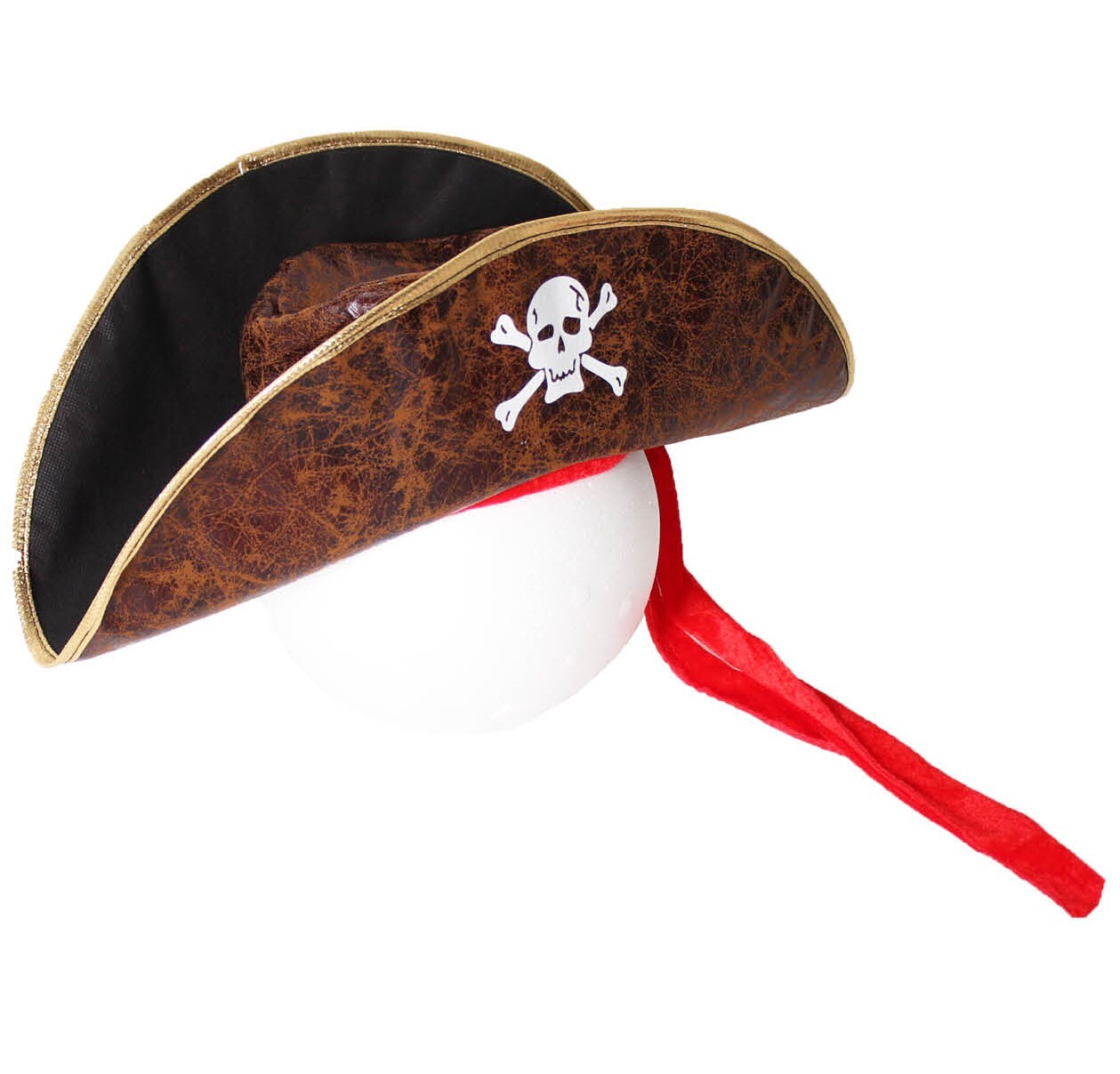 V563-19057-184844-00 Deluxe Pirate Hat Costume Party Accessory Jack Sparrow - Brown - Image 1