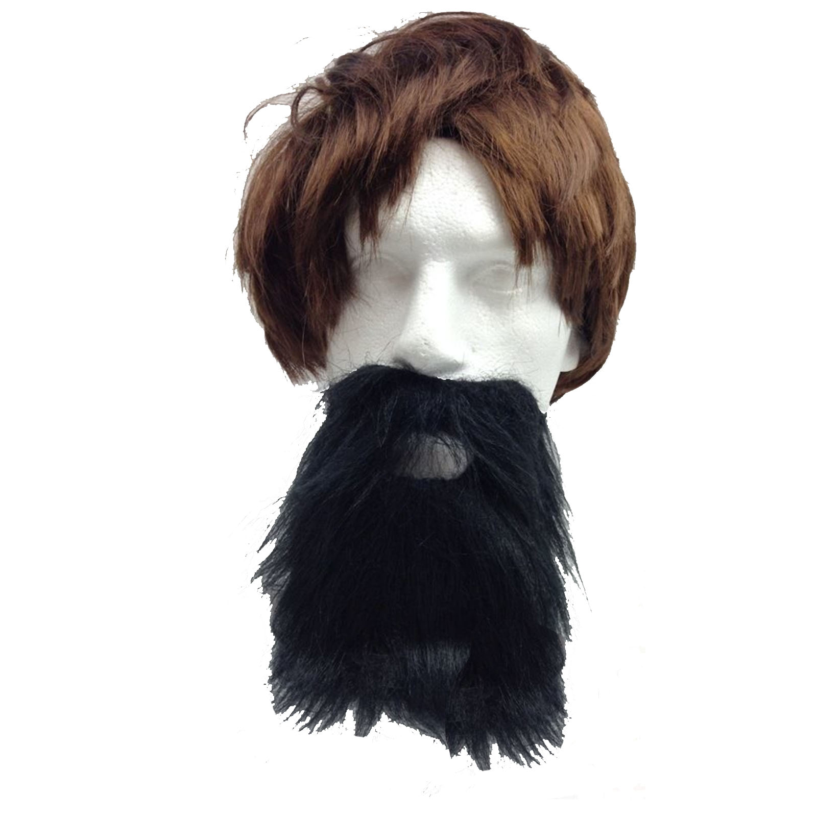 V563-19960-BLK-202503051735-00 PARTY BEARD Moustache Costume Fancy Dress Mustache Halloween Fake Facial Hair - Black - Image 1
