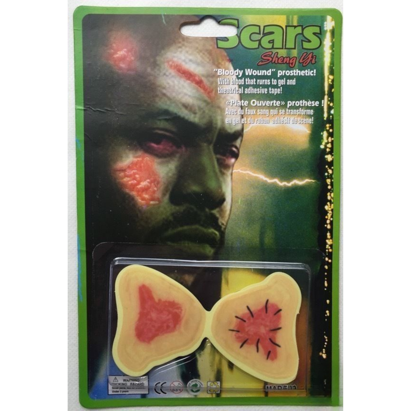 V563-19990-184623-00 FAKE SCARS Bloody Wound Adhesive Costume Party Creepy Halloween Make Up - Image 1