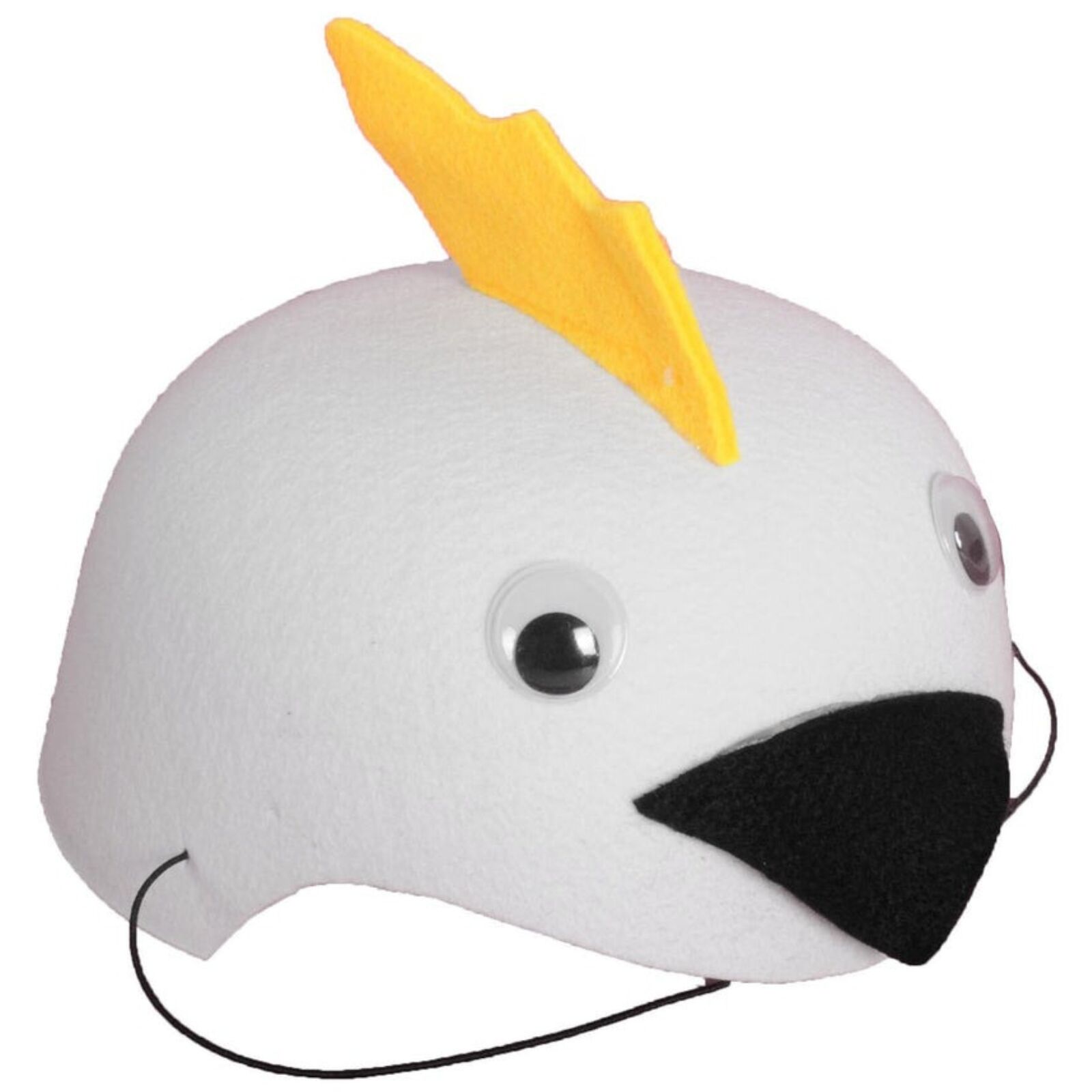 V563-21110-30-202503251223-00 1x 55cm Cockatoo Animal Hat Costume Accessory | Felt | Elastic Chin Strap | Australian Theme - Image 1
