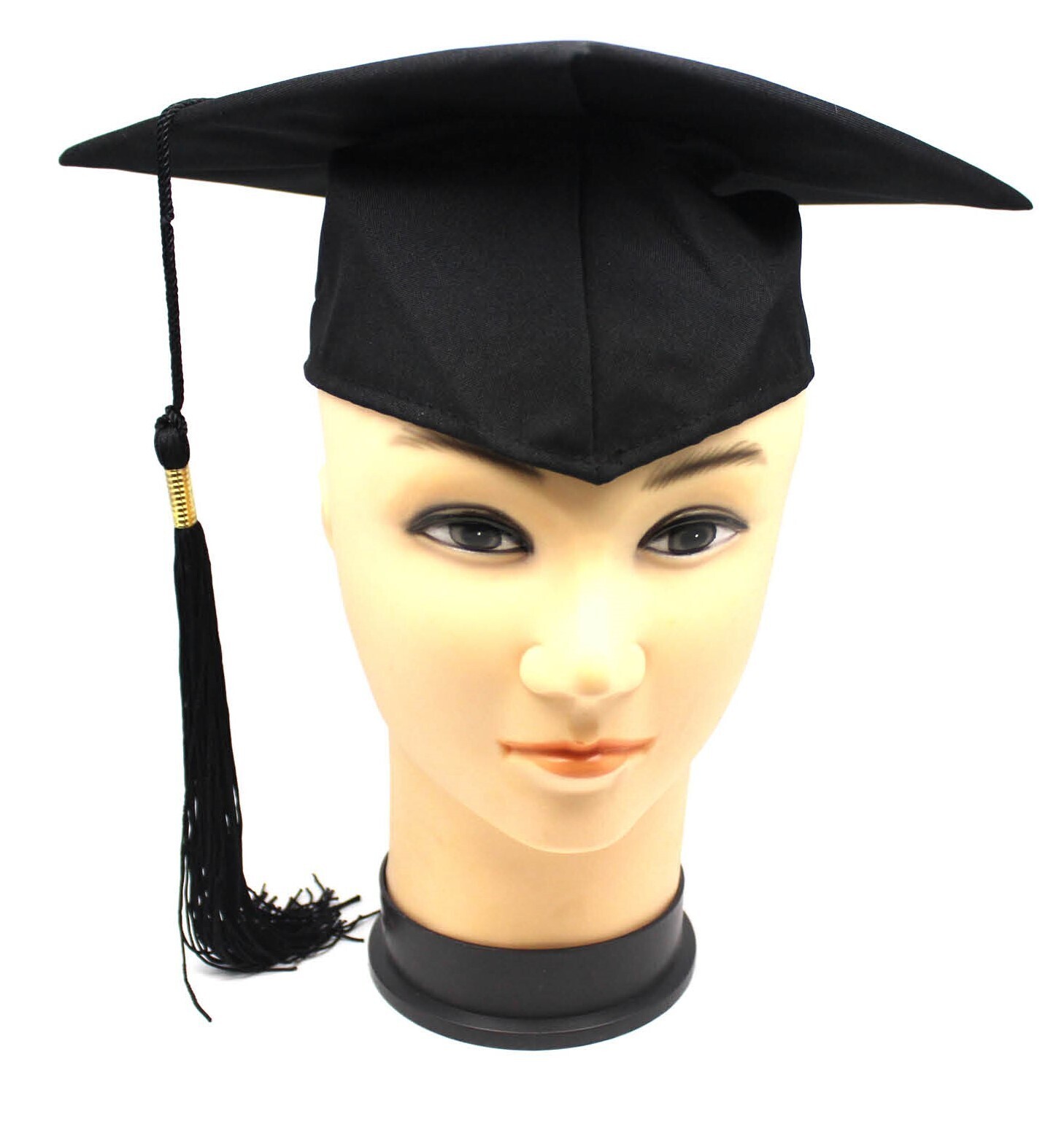 V563-21411-184718-00 Deluxe GRADUATION HAT Mortar Board Graduate Bachelor Academic Cap School - Black - Image 1