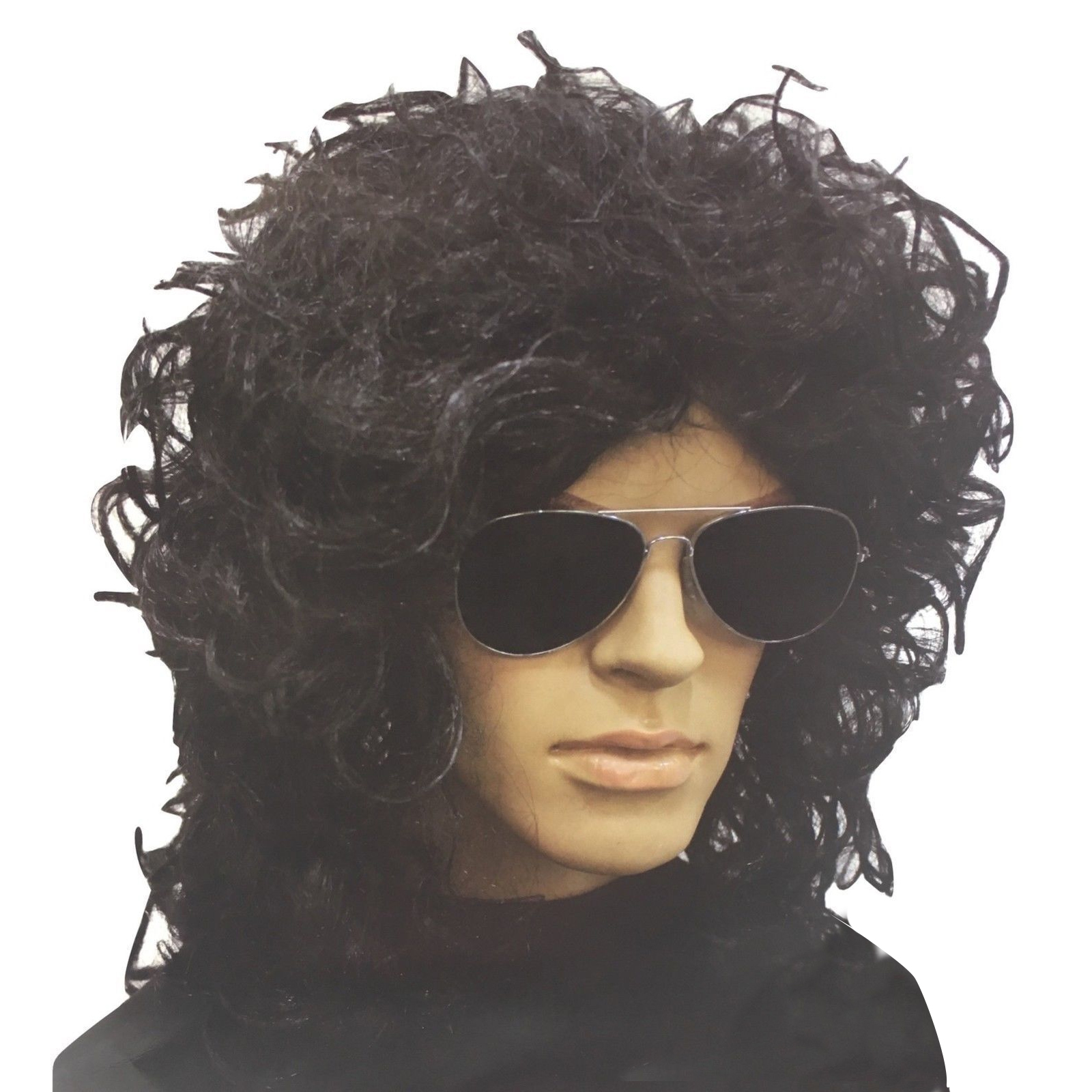 V563-22429-184794-00 POPSTAR WIG Punk Costume Party Fancy Curly Long Hair Rock 70s 80s - Image 1