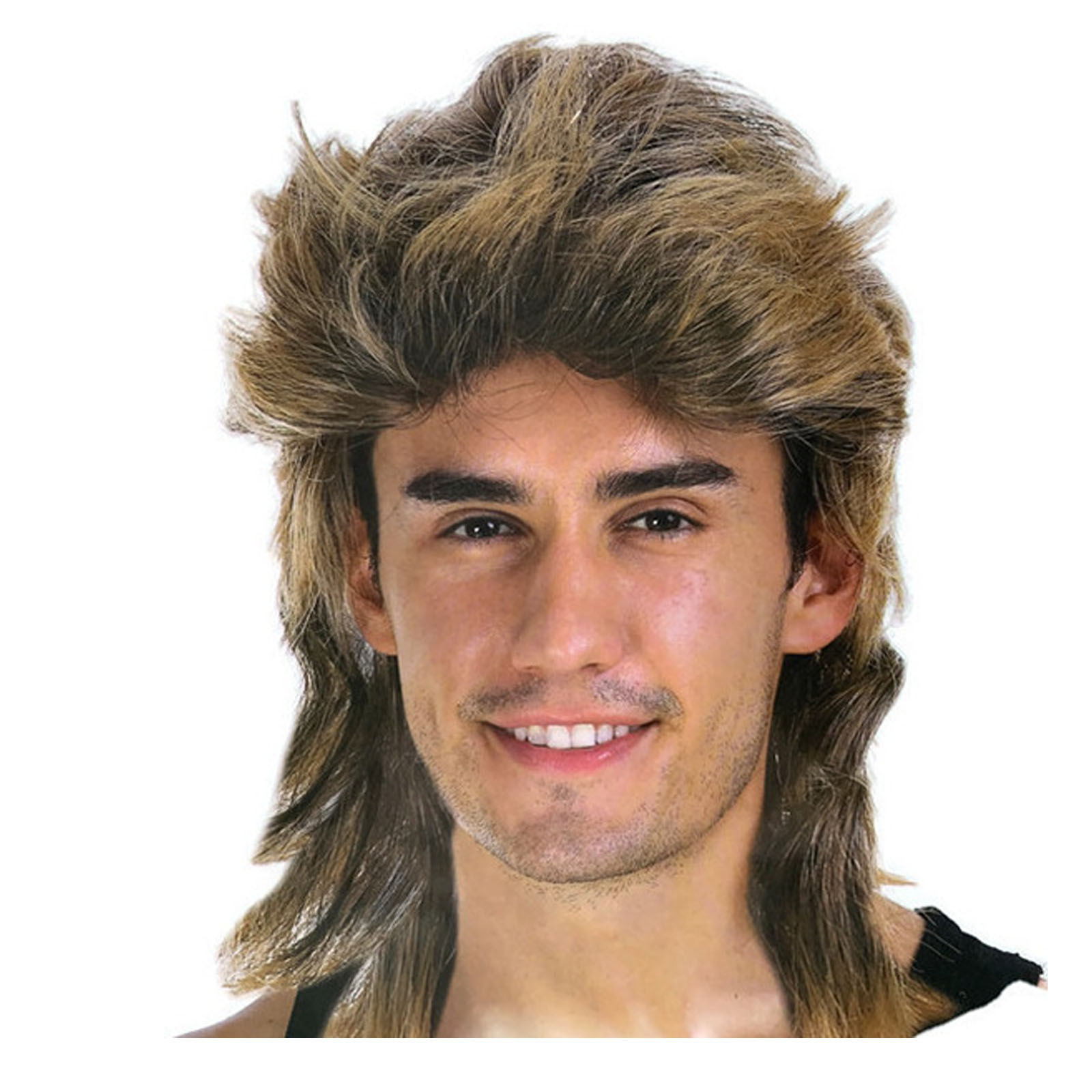 V563-22602-184413-00 Mullet Wig Hair Costume Party Dress Up 70s 80s Aussie Bogan Rock - Golden Blonde - Image 1