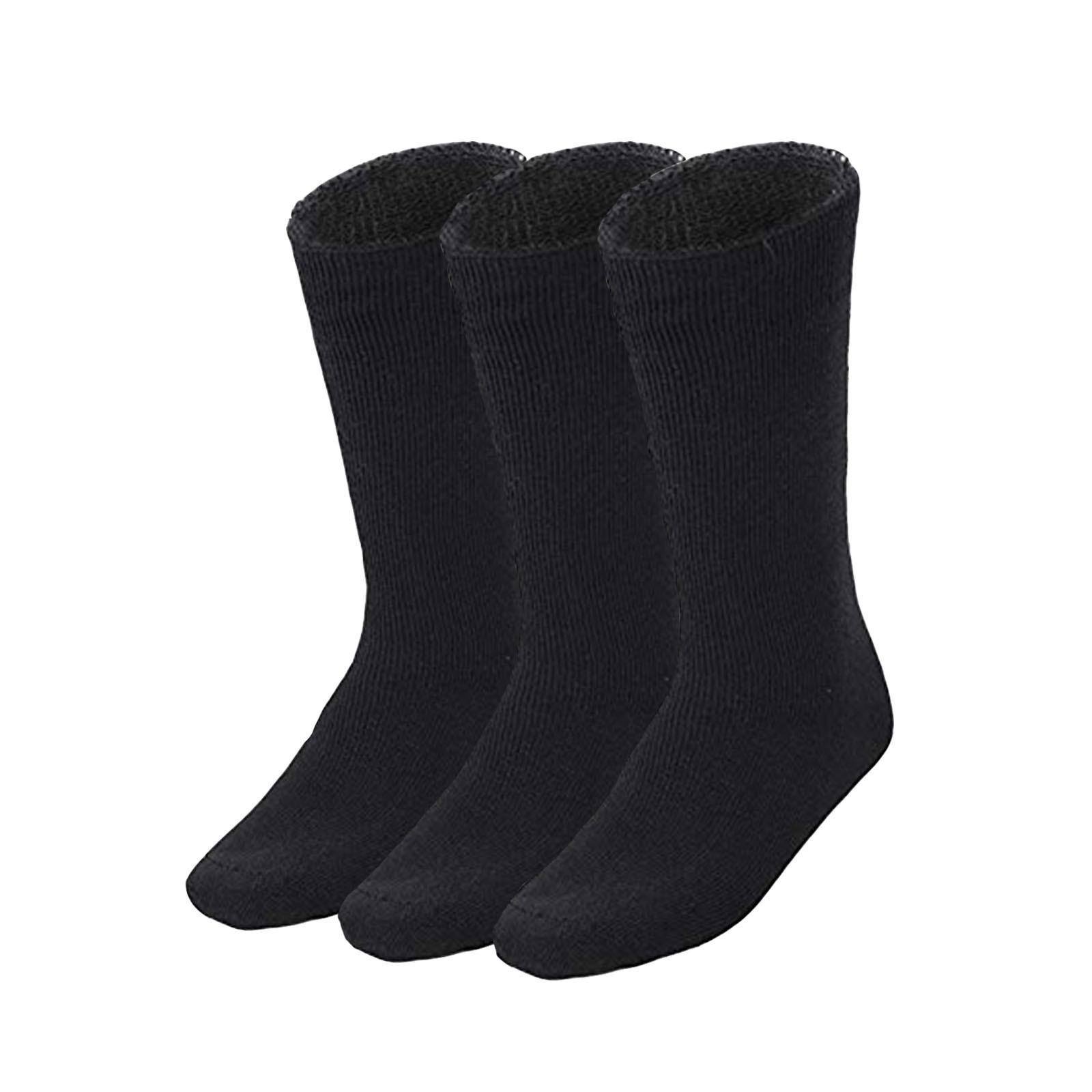 V563-3MBSKS-BLK-SIZE11-14-202503051826-00 3 Pairs BAMBOO SOCKS Mens Heavy Duty Premium Thick Work Socks Cushion BULK - Black - 11-14 - Image 1