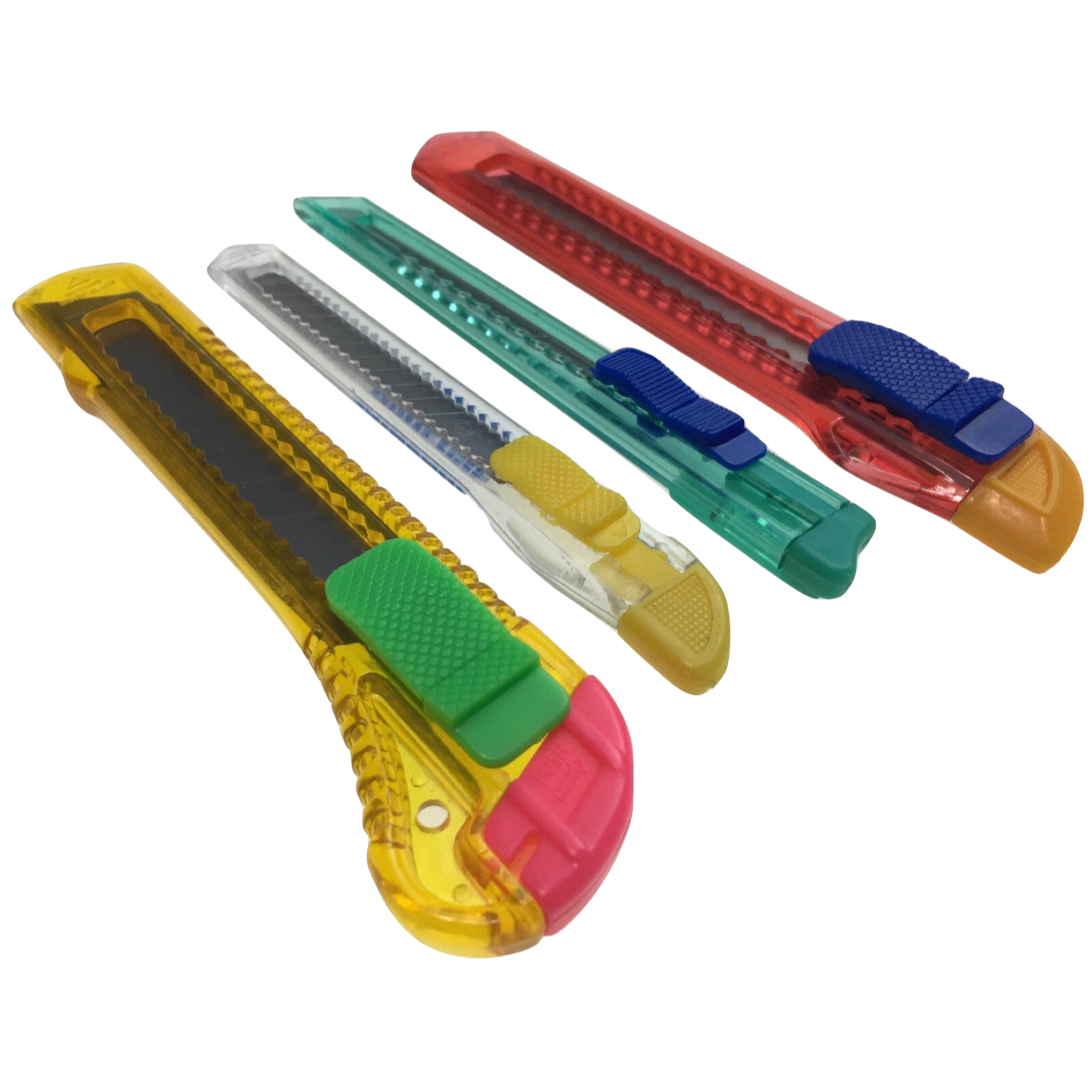 V563-4BOXCUTTERSET-185593-00 4x BOX CUTTER Knife Retractable Blade Snap Off Razor Durable Opener Slide Lock - Image 1