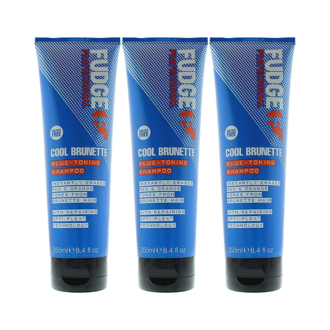 V563-5060420335712-3PCS-206129-00 3x Fudge 250ml Blue Toning Shampoo - Erases Red & Orange from Cool Brunette Hair - Image 1