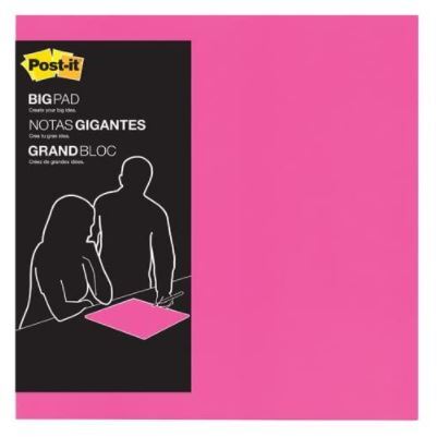 V563-51141959344-215449-00 Jumbo 3M Post-It Notes Big Notes Super Sticky - Pink - 1 Pack of 30 Sheets - Image 1