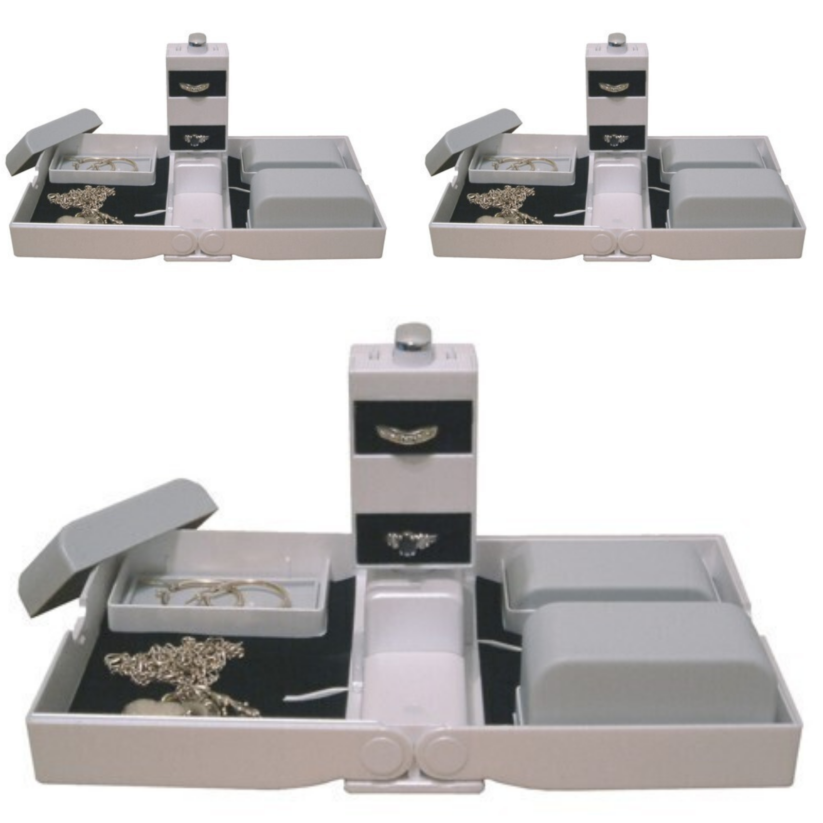 V563-63_502-3PCS-173269-00 3x Earring Necklace Jewellery Case Organizer Display Jewelery Holder Storage Rack - Image 1