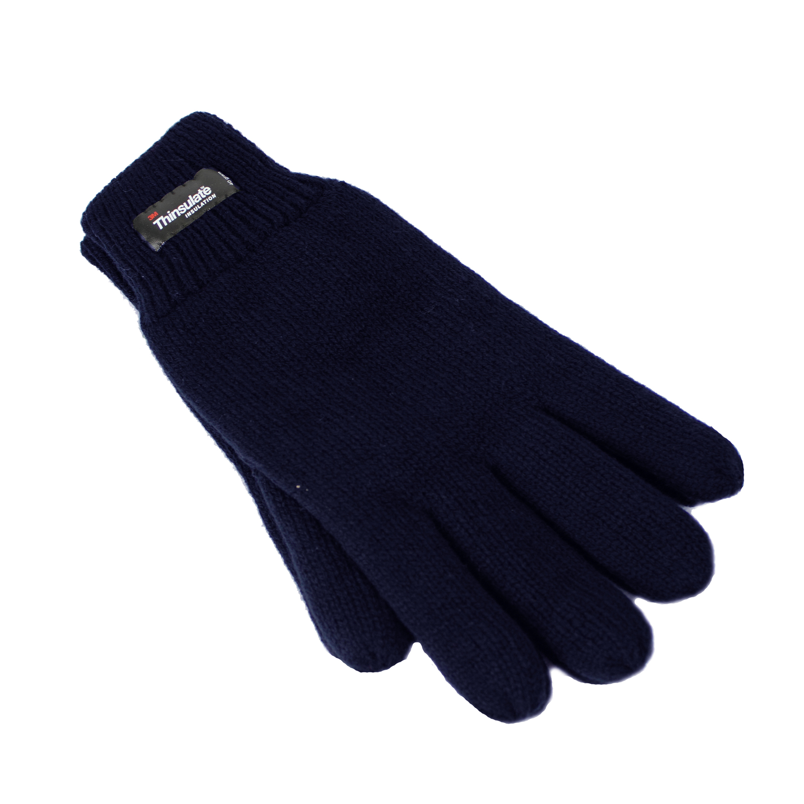 V563-75-0005-NAVY-ONE-SIZE-202505231031-00 Dents 3M THINSULATE Gloves Snow Ski Knitted Polar Fleece Thermal Plain Winter - Navy - Image 1