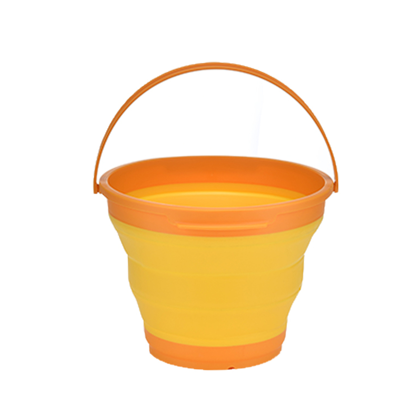 V563-75192-ORANGE-174424-00 7 Litre Foldable Collapsible Silicone Bucket for Home/Hiking/Camping/Fishing - Orange - Image 1